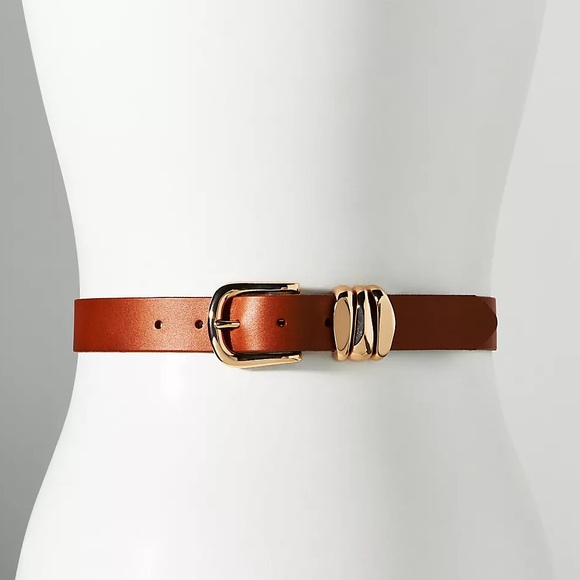 Antropologie Structured Keeper Belt NWOT brown and gold - Picture 3 of 9